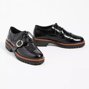 Anthropologie | Jean Rhinestone Platform Oxfords